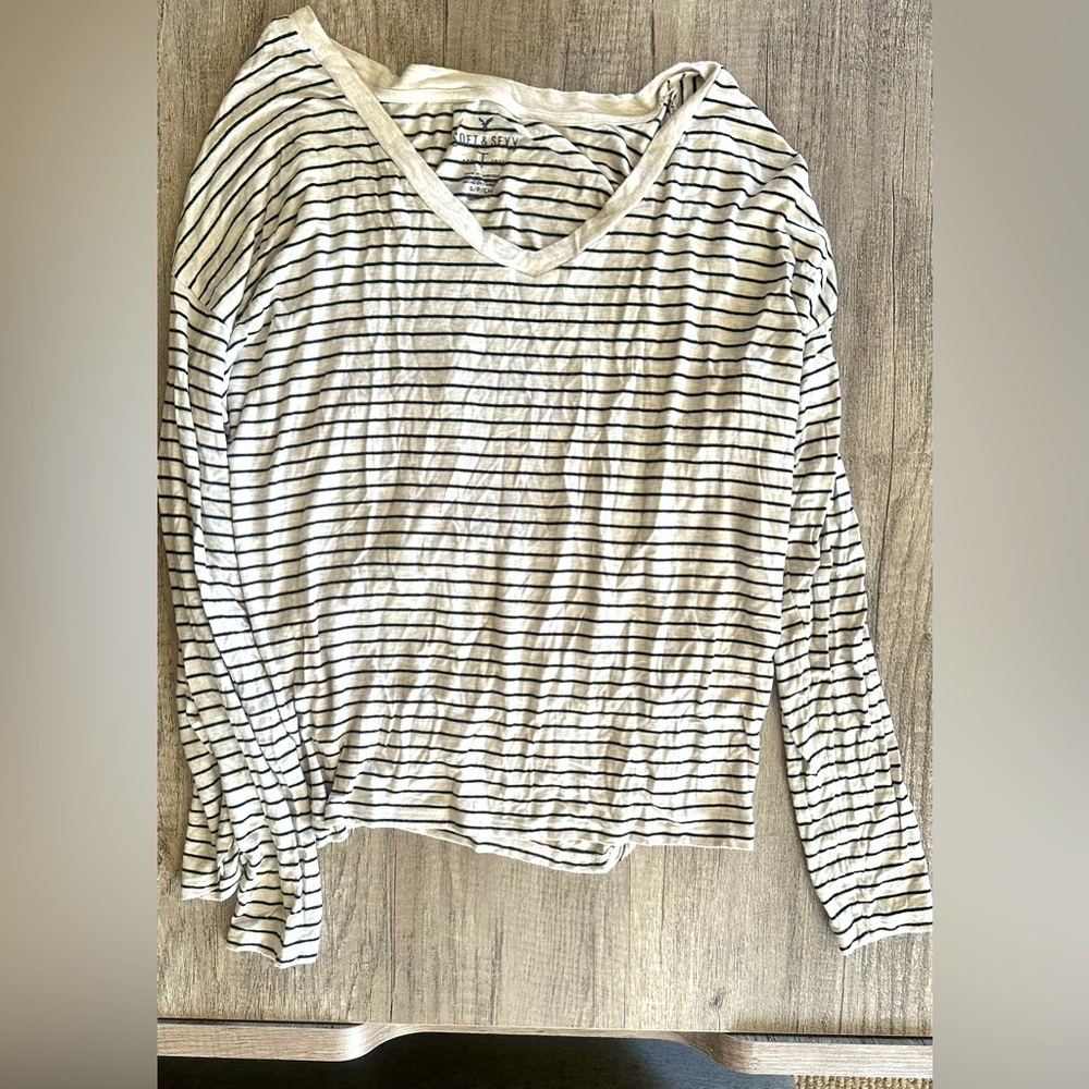 American Eagle Soft & Sexy Striped Long Sleeve Tee